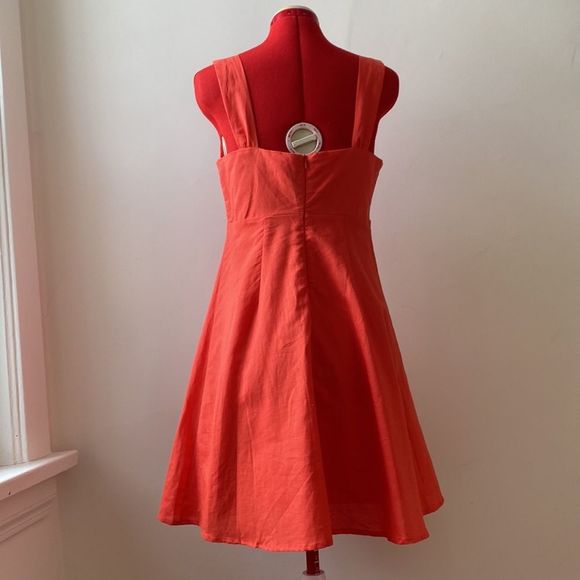 Elegant Orange Coral Sleeveless Dress - Picture 11 of 12